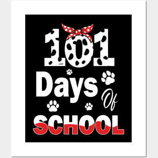 100 Days Of School Dalmatian Dog Women Girl 100 Days Smarter Posters and Art